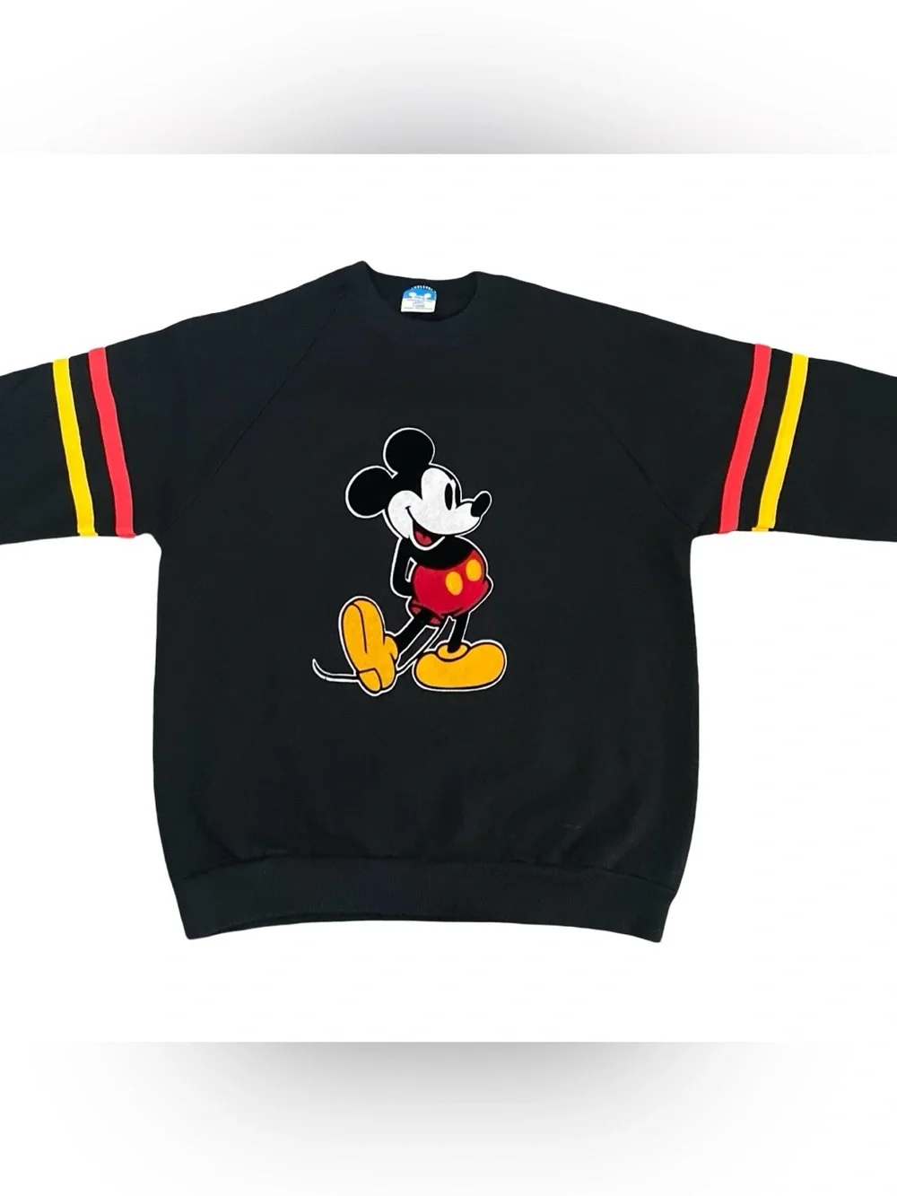 Disney Vintage 80s Black Mickey Mouse Crewneck Pullover Size X-Large